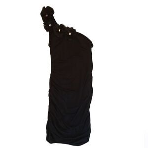 Bloom one sleeve dress black mini size small